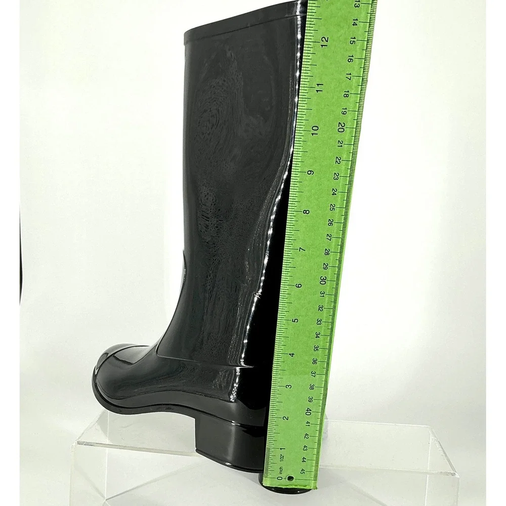 Jeffrey Campbell Size 9‎ Black Rain Boots NEW Low Heel Waterproof $90 Rainpour